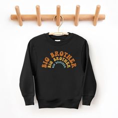 Looking for a cute sweatshirt for your kids? We have the perfect Big Brother Stacked Curved graphic sweatshirt addition to their closet! Also available in toddler sweatshirts. Shipt Shopper, Cute Sweatshirts, Big Brother, Online Purchase, Fitness Fashion, Sleeve Styles, Graphic Sweatshirt, Casual Outfits, Drive