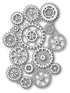 a paper cutout with gears on it