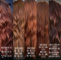 Redken Hair Color, Redken Hair Products, Different Shades Of Red, Hair Color Formulas, Hair Color Chart