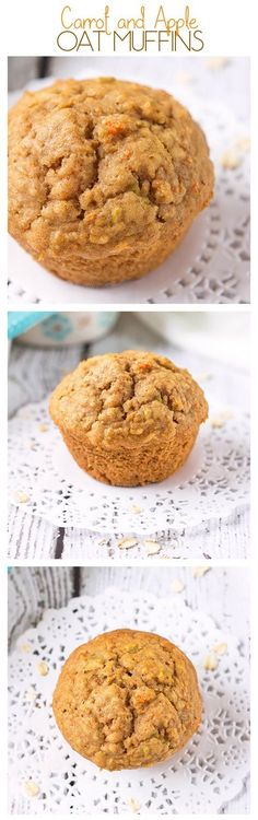 two pictures of carrot muffins on top of each other