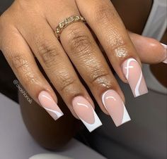 Nude Nail Designs Classy, Nude Tapered Square Nails, Medium Square Nails Designs, Medium Square Acrylic Nails Designs, Classy Vacation Nails, Sophisticated Nails, Cruise Nails, Classy Acrylic, French Manicures