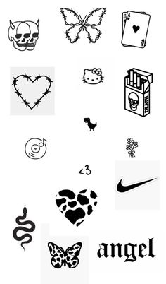 an image of various tattoos on a white background