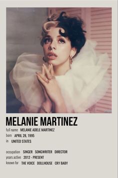 the poster for melanie martinez's upcoming show is shown in black and white