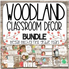 woodland classroom decor bundle for kids