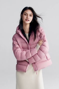 Women's Ultra Lightweight Hooded Packable Down Puffer Jacket Down Puffer Jacket, White Duck, White Ducks, Thermal Insulation, Duck Down, Getting Cozy, Pink Fabric, Hand Warmers, Puffer Jacket