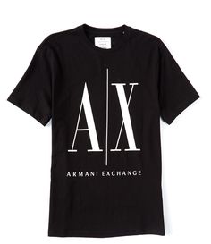 From Armani Exchange&#x2C; this t-shirt features:Classic fitCrew necklineShort sleevesLarge icon logo on frontPullover constructionCottonMachine wash/tumble dryImported. Armani Shirts, Short Sleeve Pullover, Mens Tee Shirts, Dillard's, Clothes Collection, Armani Exchange, Logo Graphic, Mens Tees, Everyday Outfits