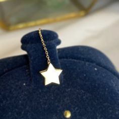 Minimal dainty moon and star threader earrings made in 10K solid gold. Made to Order Ship within 3-4 weeks. - Earring size: 7-5mm - Earring length: total of 50mm approx - Finish: Yellow - Sold as A Pair. - The earrings come with 10K silicone nut backings. - Made in 10 karat gold. - Stamp with 10K. Silver 14k Gold Threader Earrings As Gift, Dainty Tarnish Resistant Threader Earrings As Gift, 14k Gold Tarnish Resistant Threader Earrings As Gift, Star-shaped Earrings With Adjustable Chain As Gift, Star Shaped Earrings With Adjustable Chain For Gifts, Unique Gold Jewelry, Moon And Star, Threader Earrings, Jewelry Unique