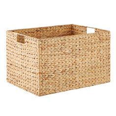 a large woven basket with handles