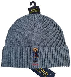 NEW WITH TAG Polo Ralph Lauren POLO BEAR Rib Knit Beanie Color: Light Blue This rib knit beanie is embroidered at the cuff with Ralph Lauren's Polo Bear in a signature winter outfit with a hoodie and blue RL sweater! Seamed crown Fold over cuff Polo Bear and "Polo" embroidered at the cuff Acrylic/Wool/nylon Rl Sweater, Ralph Lauren Polo Bear, Polo Bear, Ralph Lauren Polo, Winter Outfit, Fold Over, Knit Beanie, Color Light, Polo Ralph