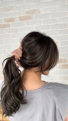 Ash Brown Hair Color Straight, Blonde Balayage On Dark Hair With Layers, Asian Hair Highlights Balayage Ash Brown, Asian Bayalage Hair, Asian Hair Highlights, Ash Brown Hair Balayage, Hair Color Underneath, Ash Hair Color, Hair Color Streaks