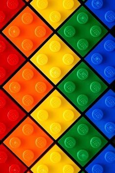 colorful legos are arranged in the shape of squares and rectangles with different colors