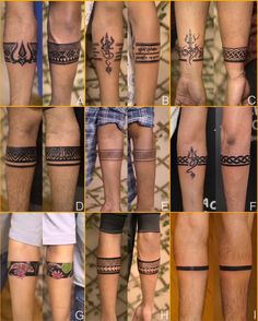 many different types of tattoos on the legs and ankles, all showing their meaningss