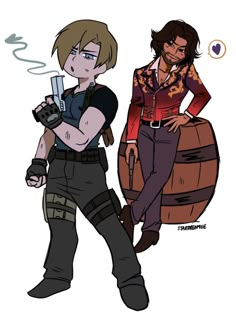 Resident Evil 4 Leon And Luis, Luis Sera Re4 Remake Fanart, Luis And Leon Fanart, Resident Evil Ships, Leon And Luis Re4, Persona Ideas Oc, Resident Evil Luis, Luis X Leon Resident Evil, Luis Resident Evil