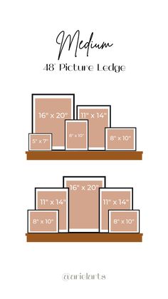 Photo ledge frame sizes Picture Frame Sizes On Shelf, Diy Floating Shelves For Pictures, How To Decorate Wall Above Desk, Gallery Floating Shelves, Picture Ledge With Plants, Picture Ledge Frame Sizes, Picture Frame Ledge Ideas, 48 Inch Picture Ledge Layout, Picture Ledge Ideas Hallway