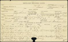 an old document with writing on it that says service record card charles state, new york