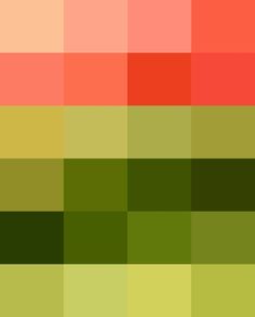 an orange and green color scheme with horizontal lines in the middle, diagonal stripes on each side