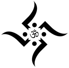 an omen symbol in black and white