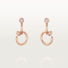 Cartier - Juste un Clou earrings - Earrings  - Juste un Clou earrings, 18K rose gold (750/1000), each set with 27 brilliant-cut diamonds totaling 1.90 carat. Please note that the carat weight, number of stones and product dimensions will vary based on the size of the creation you order. For detailed information please contact us. Juste Un Clou Earrings, Forever Jewelry, Precious Gems, Brilliant Cut Diamond, 18k Rose Gold, The Creation, Cartier, My Jewellery, Jewelry Earrings