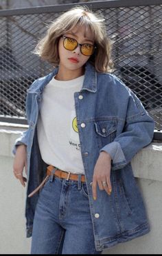 pinterest | sallysein_ Moda Ulzzang, Pure Image, 90s Flannel, Jeans Overall, Vintage Hipster, Korean Ulzzang, K Fashion, 90s Vibes