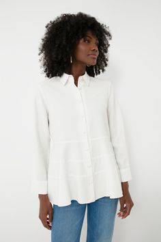 Plus And Minus, Top Round, Fall Wardrobe, Covered Buttons, Bright White, Fit And Flare, To Play, Length Sleeve, Casual Outfits