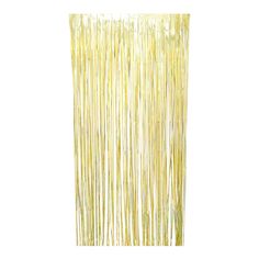 gold foil fringe curtain hanging from the ceiling