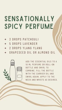 Essential Oil Perfume Recipes, Perfume Oil Recipes, Essential Oil Perfume Blends, Perfume Blends, Spicy Perfume, Essential Oil Roller Bottle Recipes, Roller Blends, Homemade Perfume