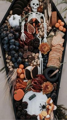 a boat filled with lots of different types of food and decorations on top of it