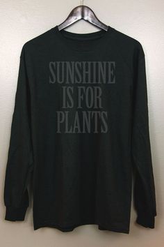 Black on Black Long Sleeve T-Shirt | Gothic Nu goth All Black Everything Emo clothing Soft grunge Murdered out | Sunshine Is For Plants by BecauseSkulls Emo Halloween, Murdered Out, Emo Clothing, Look Grunge, Tokyo Street Fashion, Hipster Grunge, Black Everything, Le Happy