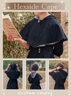 Hello witches! Each reversible cloak is crafted using 100% recycled fabrics, giving them magical personalities of their own. Designs are inspired by the uniforms at the fictional school of Hexside from The Owl House, and made to immerse the wearer into the life of one of its students. We hope you'll find that this cape holds the essence of your favorite character and helps bring them to life.  🔮 Model is wearing an XS cape.  🔮 Closure is subject to change between snap, button, hook, magnet, or The Owl House Cosplay, Owl House Cosplay, Gaun Koktail, The Owl House, Really Cute Outfits, Fantasy Clothing, Fantasy Fashion, Cosplay Outfits, Character Outfits