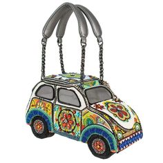 Drive Me Crazy Beaded Top Handle Car Handbag - Mary Frances Accessories Funky Purses, Vintage Diner, Vw Bugs