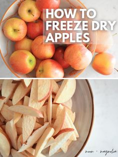 how to freeze dry apples in a bowl