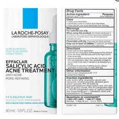 La Roche Posay Effaclar Salicylic Acid Acne Treatment 1oz Item Is New Good Condition Boxed Effaclar Duo, Roche Posay Effaclar, How To Reduce Pimples, Post Acne Marks, La Roche Posay Effaclar, Thermal Water, Salicylic Acid Acne, Acne Control, Acne Blemishes