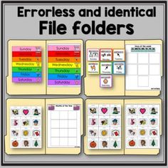 a set of editable and printable file folders with the words'errolress and identical file folders '