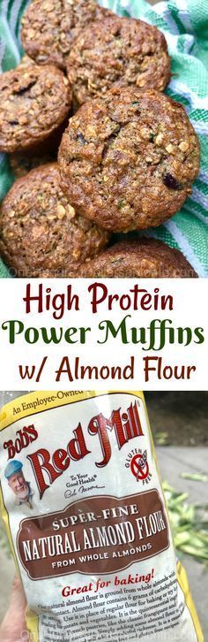 high protein power muffins with almond flour