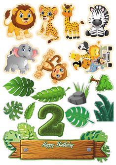 the numbers are made up of different animals and plants