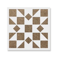 a square and triangle pattern made out of brown paper on a white background with the words,