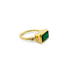 2ct Emerald 'Forget Me Knot' Ring in 18ct Yellow Gold Ring With Emerald, Elongated Cushion Cut, Emerald Cut Engagement, Modern Engagement Rings, Emerald Engagement Ring Cut, Zambian Emerald, Knot Ring, Modern Ring, Engagement Ring Cuts