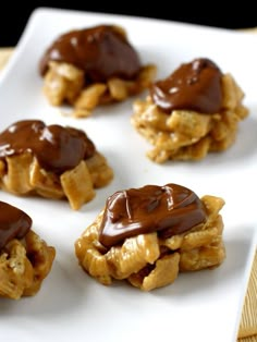 chocolate covered waffles on a white plate