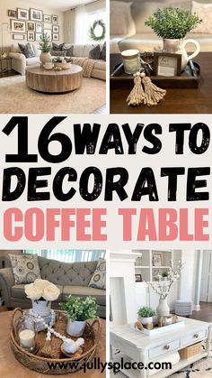 Coffee Table Decor How To Style Trays, Coffee And End Table Decor, Decor On Round Coffee Table, Table Decor For Living Room, Tabletop Decor Ideas Living Room, How To Style A Round Coffee Table Tray, Small Coffee Table Decor Ideas, Coffee And End Tables Ideas Living Rooms, Coffee Table Decor Living Room Modern