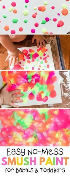 easy no - mess art project for babies and toddlers to do with the kids