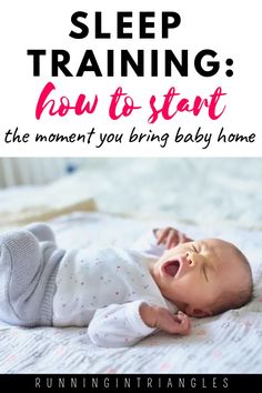 a baby laying on top of a bed with the words sleep training how to start