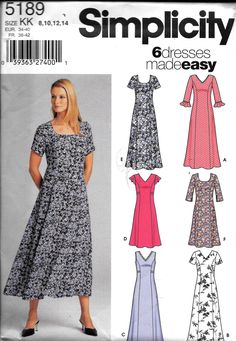 a women's dress and top sewing pattern