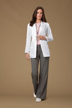 Doctor Style Outfits Women, Female Doctor Outfit, White Coat Outfit Medical, Doctor Style Outfits, Female Doctor Outfit Medical, Doctor Work Outfit, Theatrical Headshots, Lab Coat Fashion, White Coat Outfit