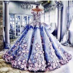 Beautiful Floral Dresses, Quince Dresses, Prom Dresses Ball Gown, Travel Wardrobe, Ball Gown Dresses