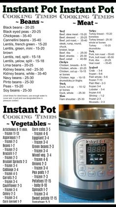 the instructions for how to cook instant pot meals in an instant pot pressure cooker