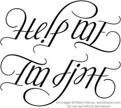 the word help me up in cursive writing