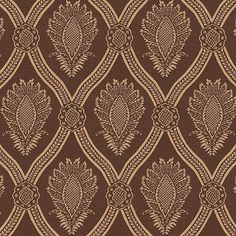 a brown and beige wallpaper with an intricate design