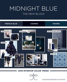 a collage of blue and white interior design elements