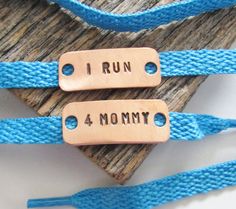 "READY TO SHIP / Remembrance Gift for Loss of Mom / Stamped Runners Gift / Valentine Gift / Been There Ran That / Race Shoelace Charm / Shoe Lace Tag / 10K by C and T Custom Lures These personalized shoe tags make a great gift for your loved one who LOVES to run or is training for a marathon, a race or an upcoming cancer walk. Perfect for a simple reminder of a lost loved one as you run or walk as well. We can create these in bulk for running groups or a special memorial event (discounts for bul Stamped Metal Jewelry, In Memory Of Mom, Loss Of Mom, Shoelace Charm, Custom Lures, Running Buddies, Hand Stamped Metal, Metal Stamped Jewelry, Stamped Metal