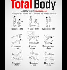 the total body workout poster shows how to do it